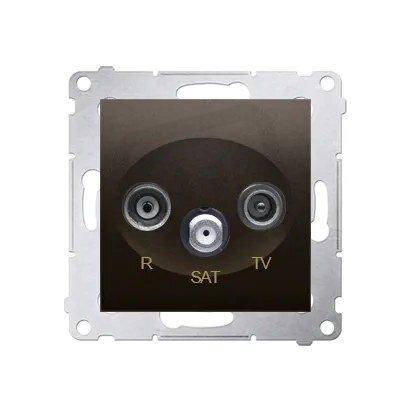 Zásuvka R-TV-SAT koncová, hnědá matná metalizované KONTAKT SIMON DASK.01/46