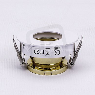 GU10 Fitting White+Gold Round,  VT-874