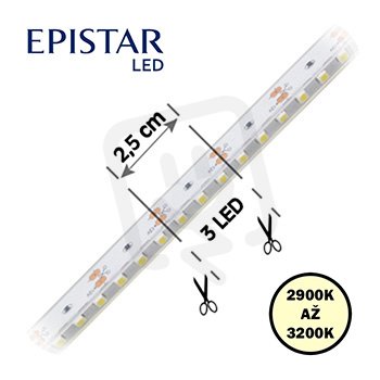 LED pásek 120LED/m 3528 IP67 2800-2900 K bílá 12V 3D 5m FK TECHNICS 4738254-60