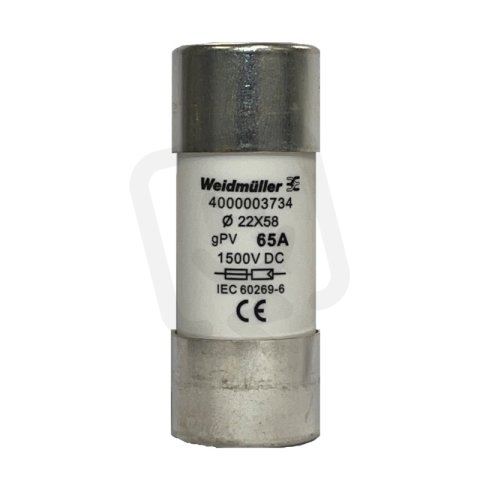 Bezpečnostní pojistka FUSE WSFL 22X58 65A 1K5V GPV WEIDMÜLLER 4000003734