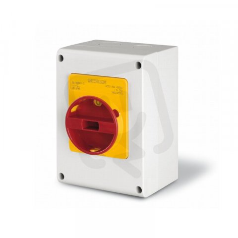 Průmyslový spínač ISOLATOR plastový 20A 2P IP65 emergency SCAME 590.EM2012