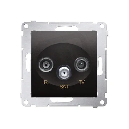 Zásuvka R-TV-SAT koncová, antracit mat, metalizované KONTAKT SIMON DASK.01/48