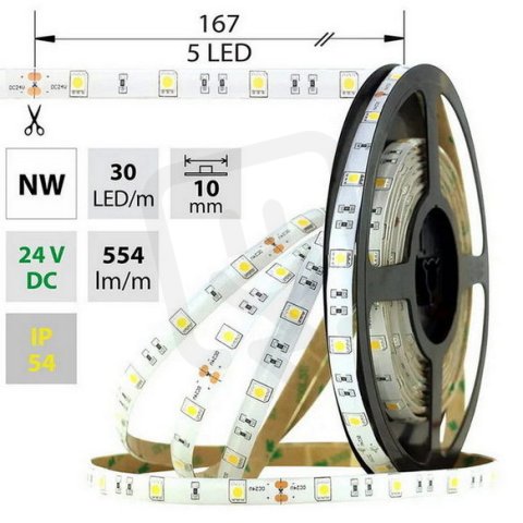 LED pásek SMD5050 NW, 30LED, 5m, 24V, 8,5 W/m MCLED ML-126.674.60.0