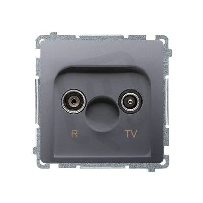 Zásuvka R-TV koncová (10dB)pro průběžné zásuvky, Inox BMZAK10/1.01/21