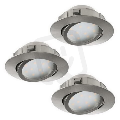 Zápustné svítidlo PINEDA SET 3XLED d84 matný nikl 16,5W IP20 EGLO 95859