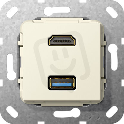 HDMI, USB 3.0 A vložka krémově bílá GIRA 567901