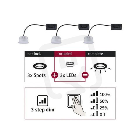 RL Choose 3x Coin 3-step dim 3x6W 470lm