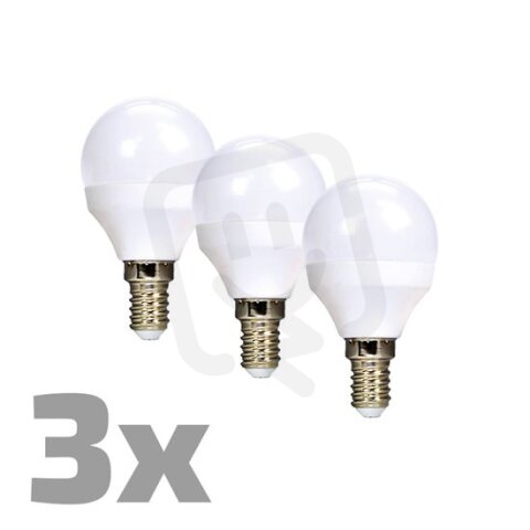 LED žárovka Ecolux 3-pack  miniglobe 6W E14 3000K 450lm 3ks SOLIGHT WZ433-3