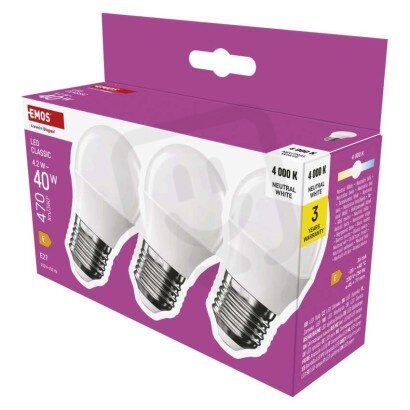 EMOS LED žárovka Classic Mini Globe E27 4,2 W (40 W) 470lm neutrální bílá