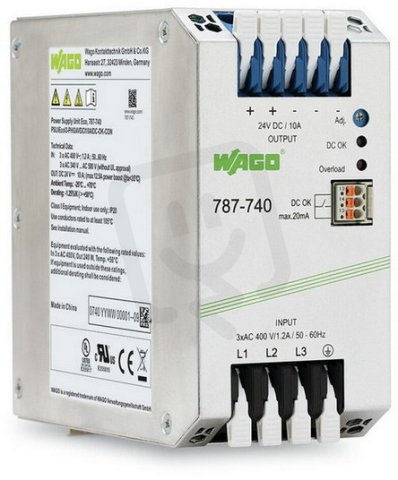 Spínaný napájecí zdroj Eco 3fáz. 24V DC 10 A Kontakt DC OK WAGO 787-740