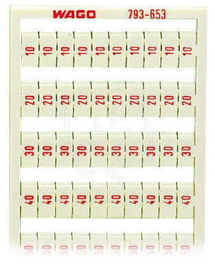 Popisovací karta WMB s potiskem 10, 20-50 (20×) neflexibilní bílá WAGO 793-653