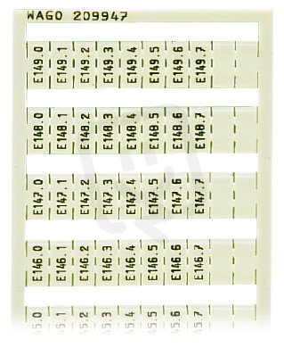 Popisovací karta WSB potisk E140.0, E140.1,.. E149.6, E149.7 (1×) bílá