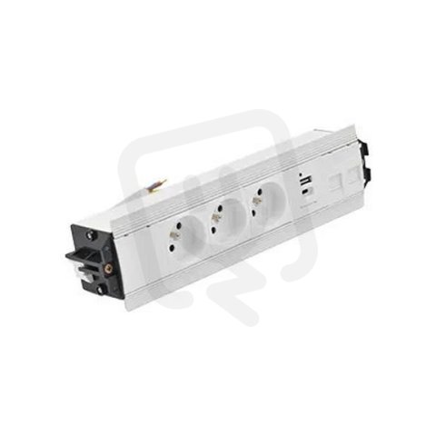 Mediaport Indesk: 2x 250 V typ E + USB nabíječka (typ C) kabel bílá :5025