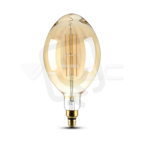 LED žárovka V-TAC 8W Straight Filament E27 BF180 Amber stmívatelné 2000K