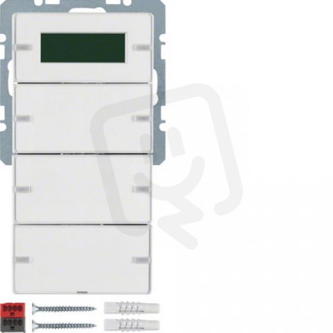 Tlačítkový senzor 3-násobné s termostatem Q.x bílá sametová BERKER 75663729