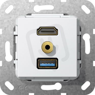 HDMI,USB 3.0 A,mini Gen.ch., kr.kabel vložka čistě bílá GIRA 568003