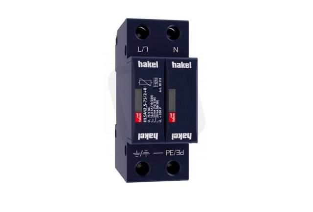Svodič impulzních proudů a rázového přepětí HAKEL HLSA12,5-75/2+0 SPD typ 1+2