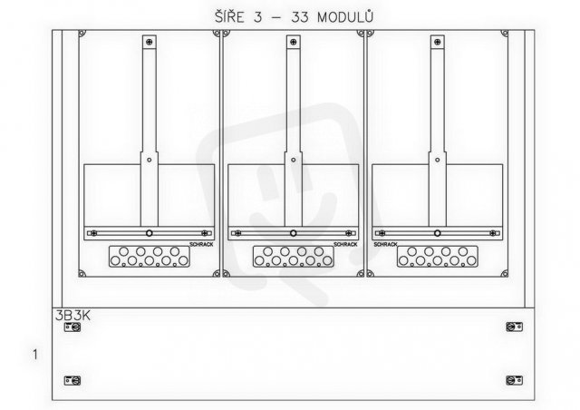 Konstrukce elektroměrová 3-12, 1-řadá, plastové panely SCHRACK CSIL125312