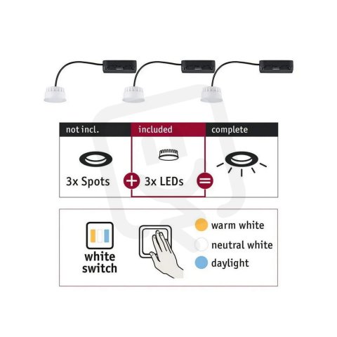 Choose RL 3 Coins WhiteSwitch LED 3x6.5W