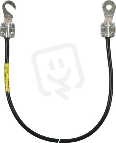 Uzemňovací vodič 10mm2/L 0,5m černý s kabelovými oky (C)M8 a (B)M8/M10