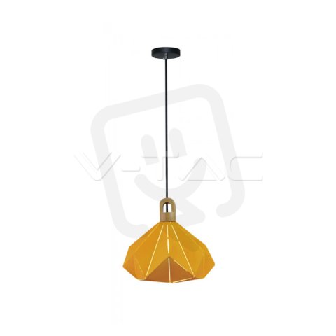 Závěsné svítidlo V-TAC Pastel Wooden Prism Yellow 320x270 mm VT-7323