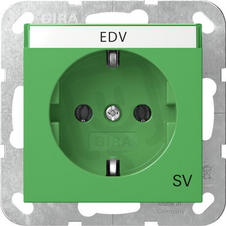 Zásuvka SCHUKO PP popis SV System 55 zelená GIRA 4457107