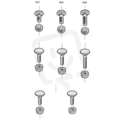 BTRCC6X12 304L100 ks šroub + matice