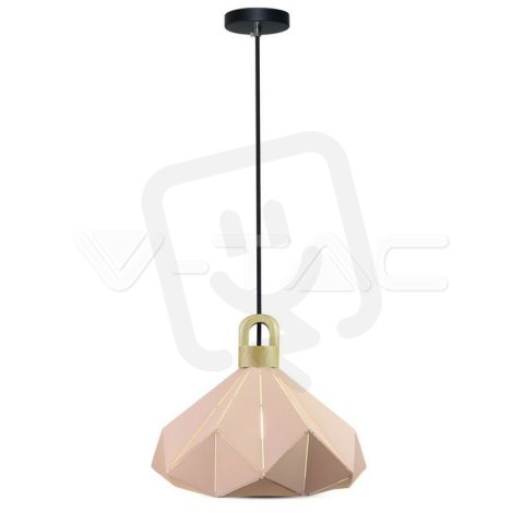 Závěsné svítidlo V-TAC Pastel Wooden Prism Pink 320*270mm VT-7323