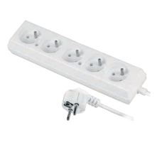 Prodlužovací přívod PS-570, 5x2p+Z, 250V, 3x1,5mm, 16A bílá 5m JONEX 207129