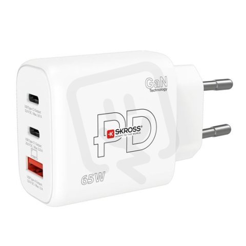 USB A+C nabíjecí adaptér Power charger 65W GaN EU Power Delivery typ C DC57-PD65