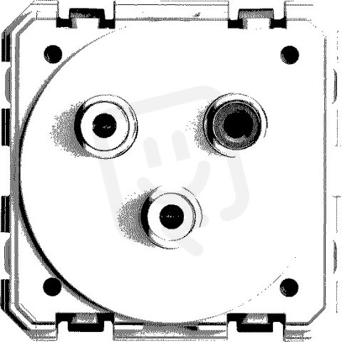 Přístroj zásuvky audio - video 3 RCA, šroub. připojení, 45x45 mm, kulatý profil