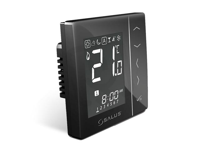 Salus SALUS VS10BRF Bezdrátový termostat 4v1, černý, podomítkový, 230V, 2,4 GHz