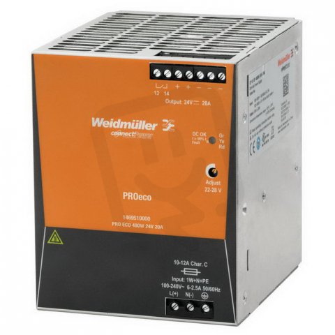 Elektrické napájení PRO ECO  480W 48V 10A WEIDMÜLLER 1469610000