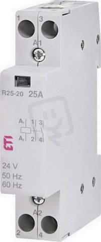 Modulární stykač R 25-20 230V, 2p, 1M, kontakty 2xNO,25A, 230V AC ETI 002463501