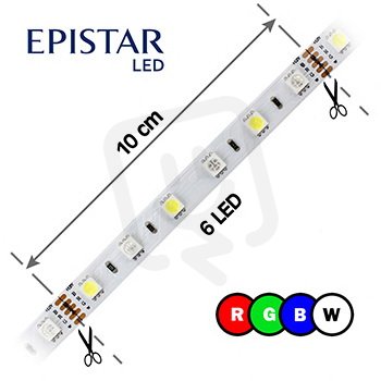 LED pásek 60LED/m 5050 IP65 RGBW 2800-2900 K bílá 12V 20m FK TECHNICS 4738664-60