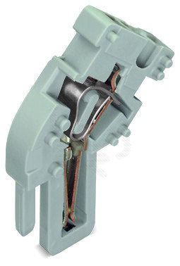 Koncový modul pro 1vodičový konektor (zásuvku),  úhlový, CAGE CLAMP, 4mm2, šedá