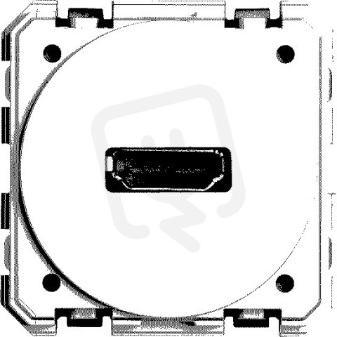 Přístroj zásuvky HDMI, šroubové připojení gallery, 45x45 mm, kulatý profil