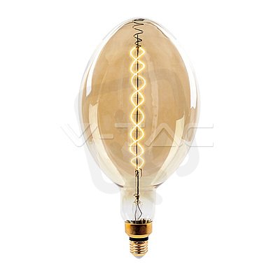 LED žárovka V-TAC 8W Double Filament E27 BF180 Amber Dimmable 2000K VT-2168D