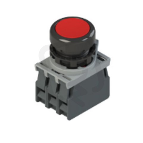 Kompletní lícující prosvětlené tlačítko, červené, 12-30 V, jednotky 1NC+1NO