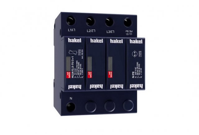 Svodič impulzních proudů a rázového přepětí HAKEL HLSA12,5-75/3+1 SPD typ 1+2