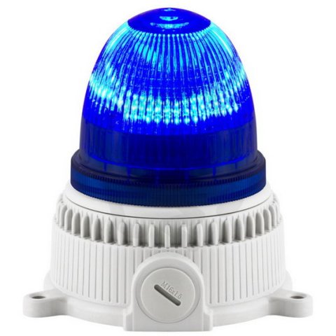 Svítidlo signální OVOLUX LED 12/24 V, ACDC, IP65, M16, modrá, světle šedá 38801