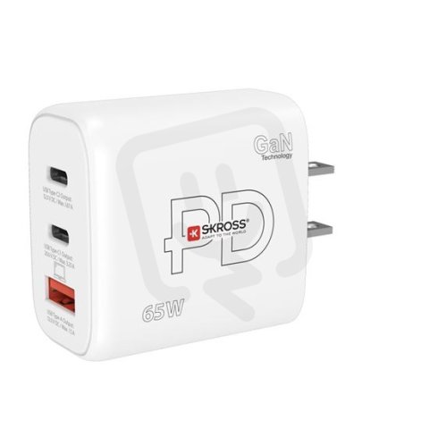 USB A+C nabíjecí adaptér Power charger 65W GaN US Power Delivery typ A