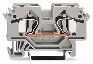 2vodičová průchozí svorka 6mm2 Boční držáky značení šedá WAGO 282-601