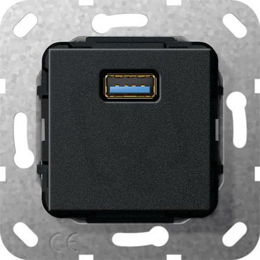 USB 3.0 A vložka černá mat GIRA 568310