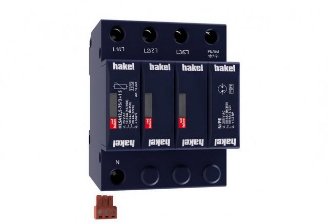 Svodič impulzních proudů a rázového přepětí HAKEL HLSA12,5-75/3+1 S SPD typ 1+2