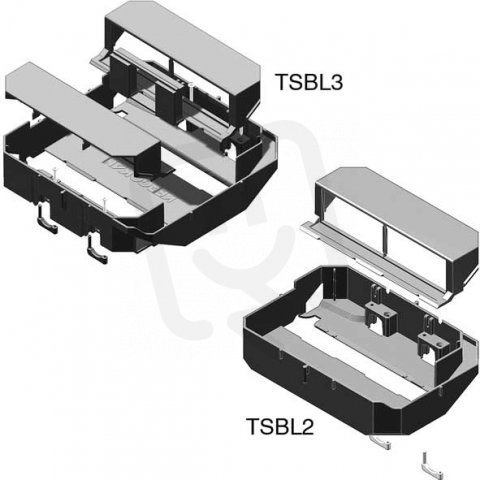 Adaptér boční montáž, pro NEO box, 8 modulů, RAL 9011, PP HL SYSTEM HL TSBL3