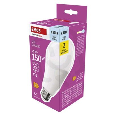 LED žárovka Classic A80 E27 20 W (150 W) 2452 lm studená bílá EMOS ZQ5E84