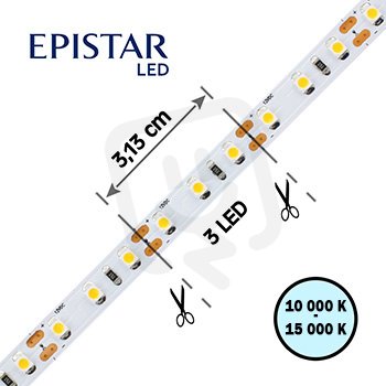 LED pásek 96LED/m 3528 IP65 10000-15000 K bílá 12V 20m FK TECHNICS 4738718-60