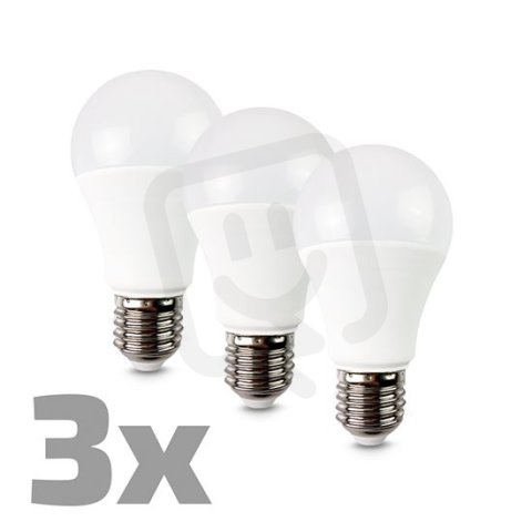 LED žárovka 3-pack klasický tvar 10W E27 3000K 270° 900lm 3ks v balení WZ529-3P