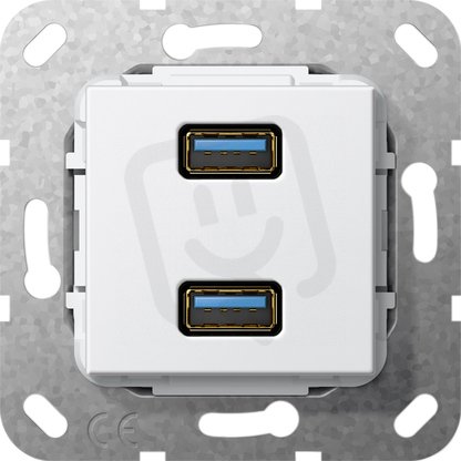 USB 3.0 A 2x Gender changer vložka čistě bílá GIRA 568403